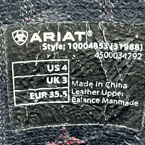 Ariat 10004853 Brown Leather Cowboy Western square toe Boots Shoes Youth Kid's 4 - Picture 6 of 7